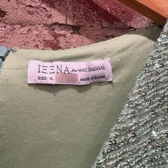 Ieena for Mac Duggal Sequin Blouson Sleeve Dress Size 12 - Picture 12 of 12